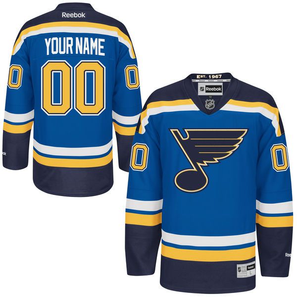 Mens St. Louis Blues Reebok Blue Premier Home Custom NHL Jersey->customized nhl jersey->Custom Jersey